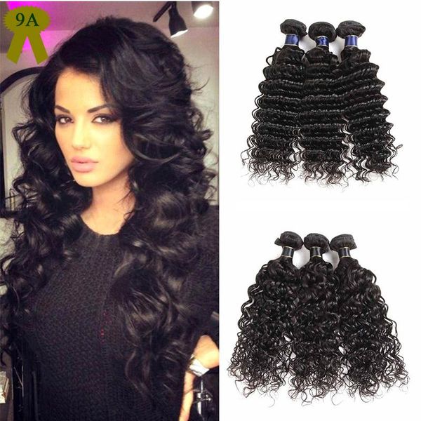 9a Brazilian Deep Wave Hair Weft Brazilian Water Wave Weave Bundles Indian Hair Weave Virgin Loose Deep Hair Extension Best Hair For Sew In Weave Best