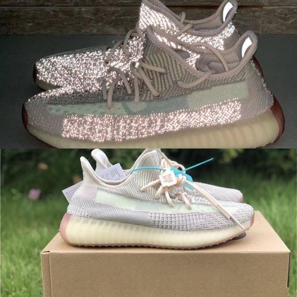 

2019 выпуск аутентичные v2 облако белый fw3042 3м светоотражающий ice blue kanye west wave runner мужчины женщины повседневная обувь кроссов, Black