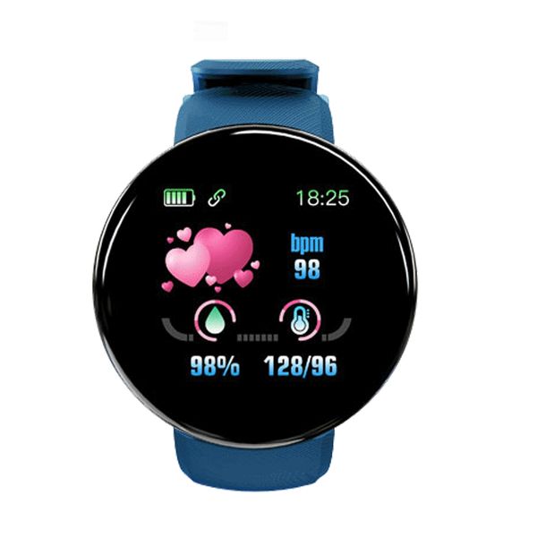 

D18 round color creen mart wri tband watch port pedometer leep monitoring and upport the function of the heart rate