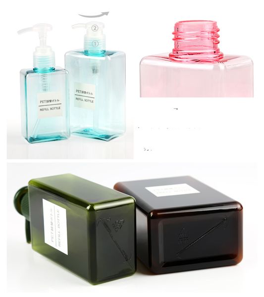 100ml 150ml 250ml Empty Soap Shampoo Pump Square Bottle Lotion