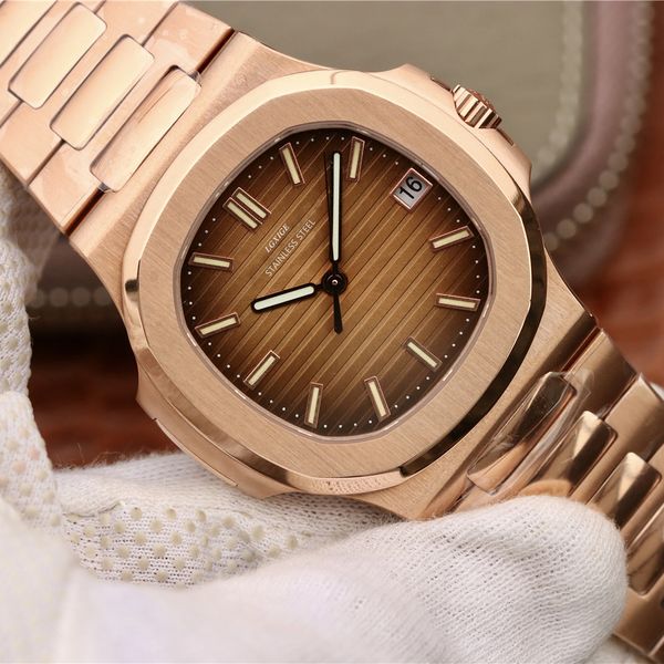 

men watch quartz watch stainless steel sports diving casual fashion clock man waterproof, Slivery;brown