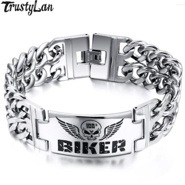 

biker stainless steel chain bracelet men for dropshipping, Golden;silver