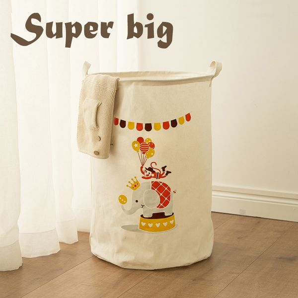 

extra large cotton clothes toys storage bucket basket fabric waterproof collapsible laundry tweezers portable hamper wholesale ing