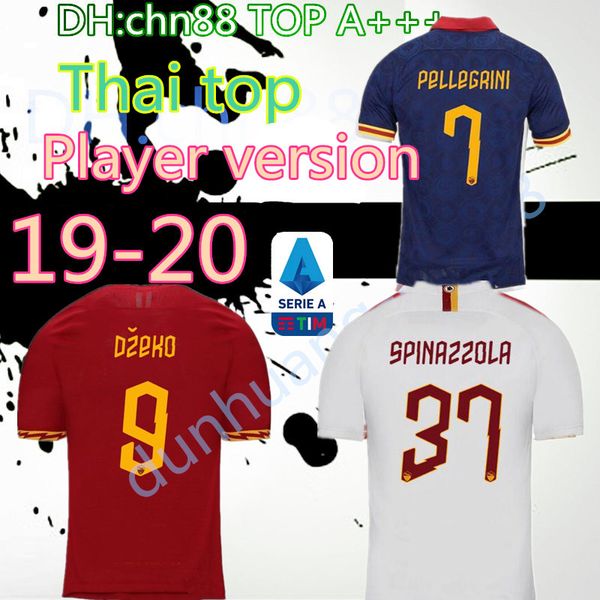 

player version dzeko perotti pastore zaniolo soccer jersey rome 2019 totti jersey 19 20 football shirt de rossi 2020 as maillot de foot roma, Black;yellow