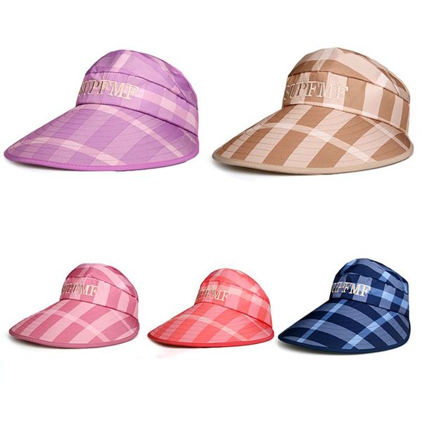 

summer women visor cap empty wide brim folding adjustable uv protection sun hat travel accessories new