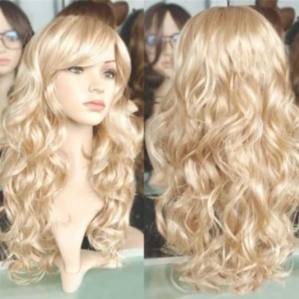 European And American Women Breathable Long Wave Blonde Curly Hair