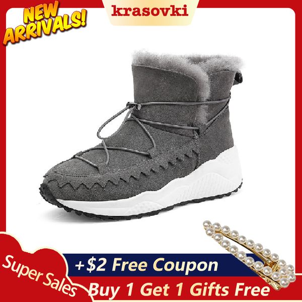 

krasovki snow boots winter flat bottom breathable plus velvet dropshipping warm fashion round toe slip short plush women boots, Black