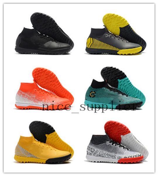 

mercurial superflyx vi 6 elite tf 360 indoor outdoor men soccer shoes cr7 ronaldo neymar njr football boots cleats size 39-45