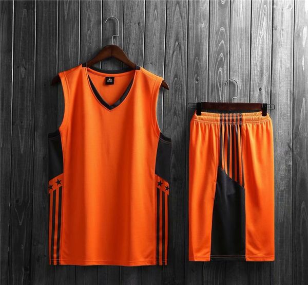 

new style basketball uniform sets sports jersey for men 43, Black;red