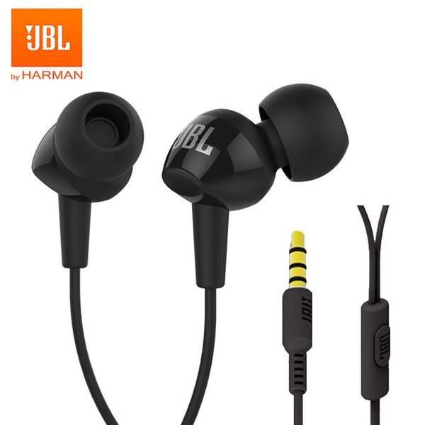 

jbl c100si original 3.5mm wired stereo earphones deep bass music sports headset sports earphone hands-call with microphone