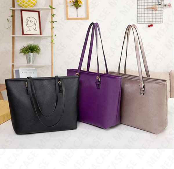 

ks designer women pu leather tote shoulder bag luxury large capacity bag for lady fashion shopping travel party bags casual handbags d7306, Black