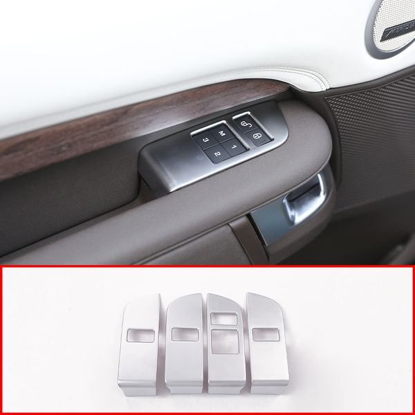 

4pcs/set abs chrome car child safety door lock switch panel cover trim for discovery 5 2017-2019 interior accessories