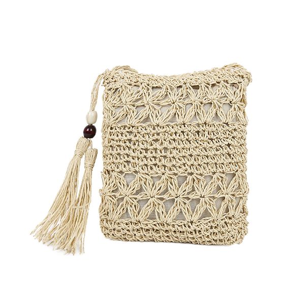 

women vintage fringed straw bag female summer woven bag casual wild vacation simple weaving crossbody saco de tecido totes