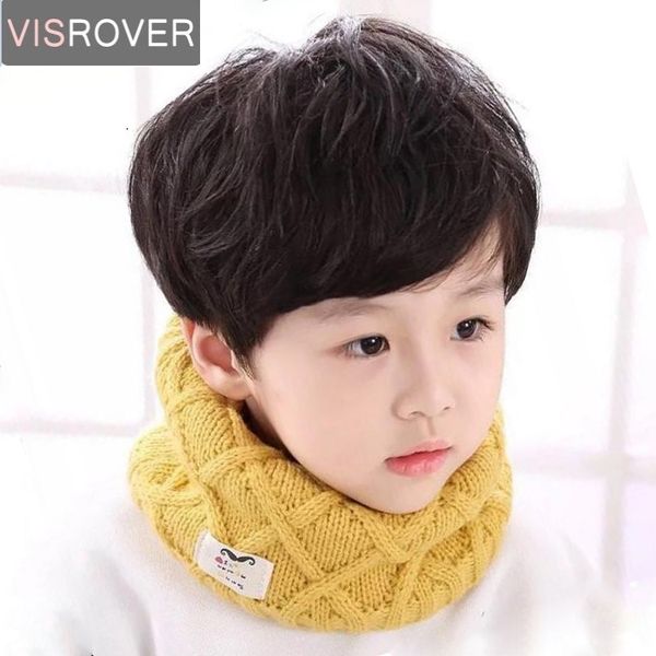 

visrover девочки мальчики вязаный lic шарф детские дети snood кольцо бесконечность кашемировые шарфы петля шеи круг теплые шарфы шейный плат, Red;brown