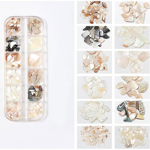 

nail decoration boxed mixed colors shell rhinestones clear shiny paste on nails for diy nails art accessories tools, Silver;gold