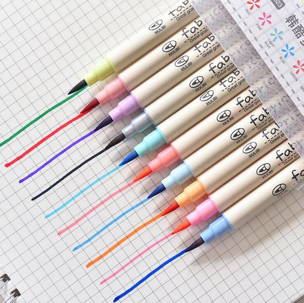 

8 pack/lot fabricolor painting colorful candy color highlighters promotional markers gift stationery, Black;red