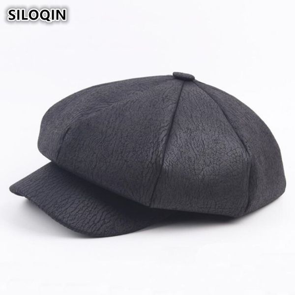 

siloqin elegant women's newsboy hats autumn winter 2019 new style men women simple berets snapback fashion couple cap men's hat, Blue;gray