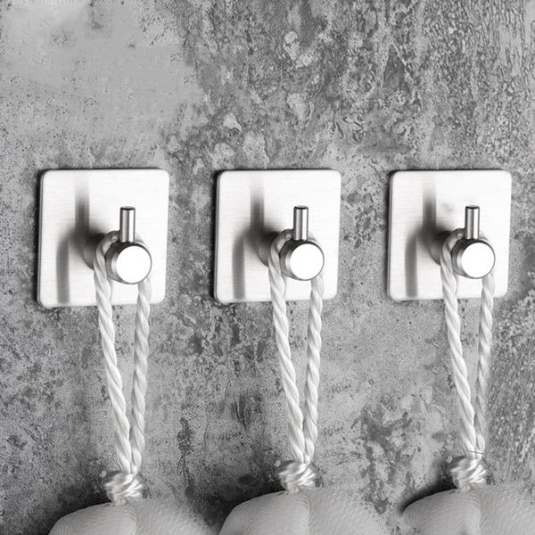 

waterproof multi-function scratch-durable clothes hook towel hanger 1pcs stainless steel self adhesive storage hook