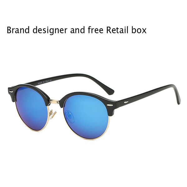 

высокое качество дизайн бренда круглые солнцезащитные очки мужчины женщины новое прибытие солнцезащитные очки планка рамка uv400 зеркало объ, White;black