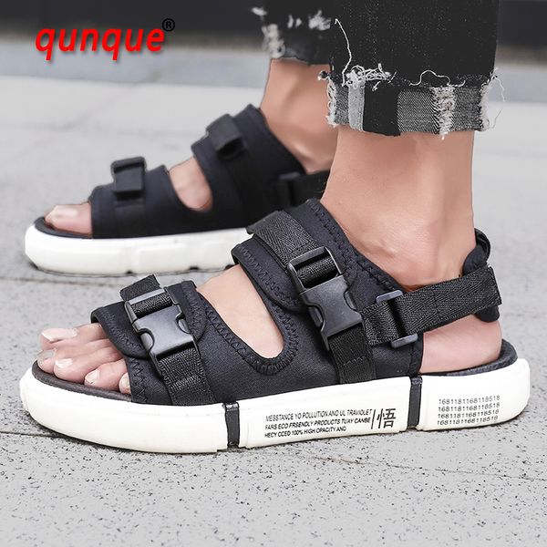 

couple flats casual sandals summer men rome fashion beach flip flops sandals walking women soft slippers plus size36-45, Black