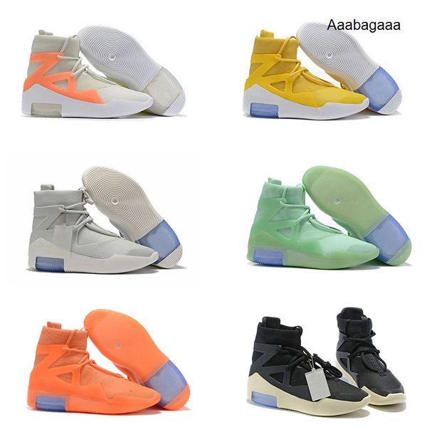 

2019 fog fear of god 1 boots shoes fog outdoor boots black grey white basketball shoes zoom sneakers size 5.5-12