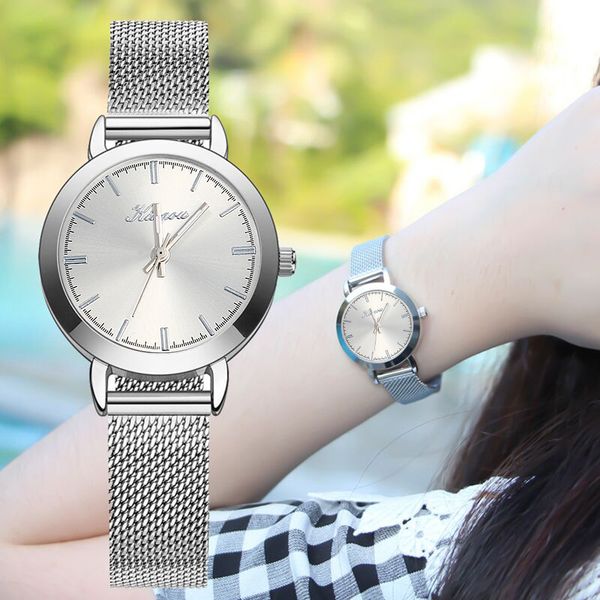 

quartz wristwatch business simple women's fashion personality alloy watch clock wristwatch relogio masculino, Slivery;brown