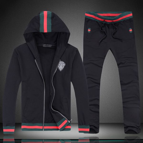 

20ss new track suit men's winter sportswear hooded jacket loose men's sweater sportswear zipper suit jacket pants, Black;brown