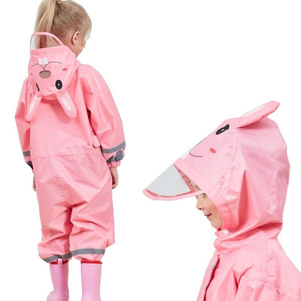

90-135cm waterproof raincoat for children kids baby rain coat poncho boys girls primary school students siamese rain suit ikpzt, Red;brown