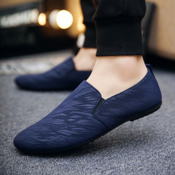 

2019 new mens casual loafers shoes breathable light fabric fashion spring autumn leopard black gray blue flat male shoes
