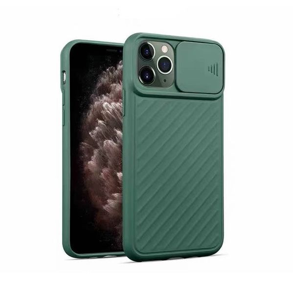 

phone case for iphone 11 pro max xr xs max 8 plus phone back cover soft tpu anti-scratch shockproof with horizontal sliding window