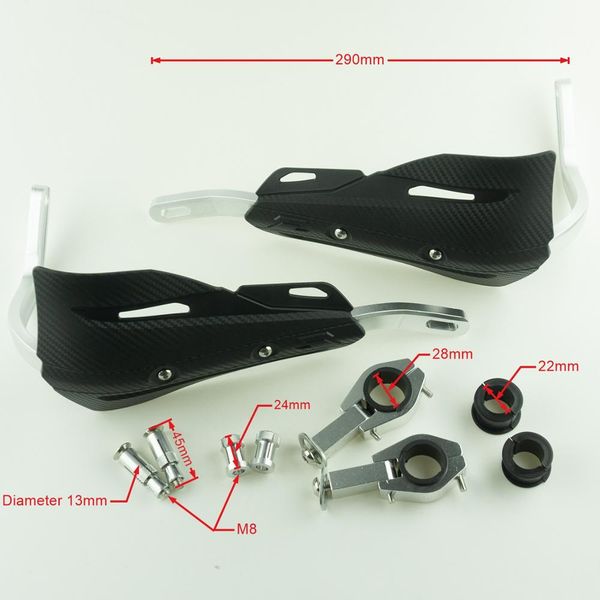 

new 22mm 28mm motorcycle carbon fiber pattern hand guards for cr crf yzf kayo enduro supermoto mx motocross off road dirt bike