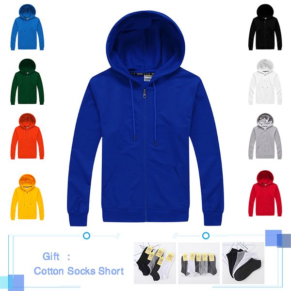 

sweatshirts men solid zipper sweatshirt hoodie casual harajuku streetwear male large size full hoodies red black gray white