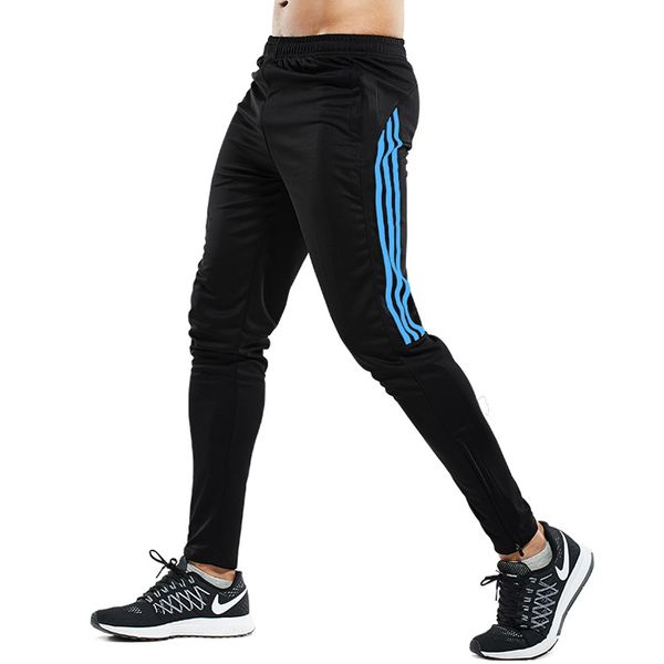 

men's sweatpants man gyms fitness bodybuilding joggers workout trousers zipper football soccer pant training sport pants, Black;blue
