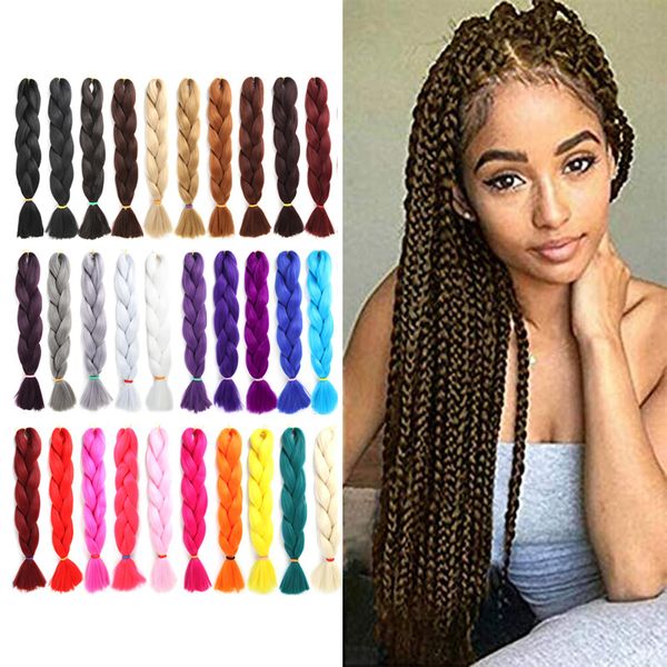 2019 100g Pcs Synthetic Braiding Hair Extensions 24 Inch Ombre