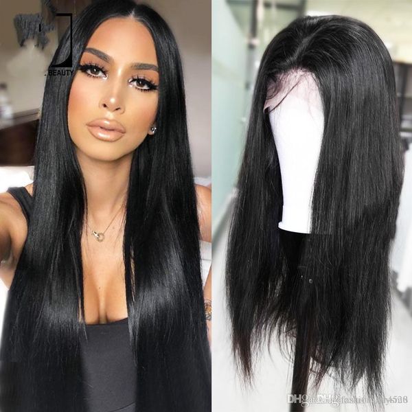

6x13 lace closure wig brazilian virgin hair straight lace front human hair wigs for black women pre plucked wigs