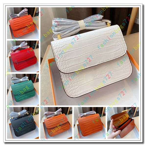 

6 colors women shoulder white crossbody pure flap handbag crossbody messenger tote bag purse wallet crocodile print soho h191019