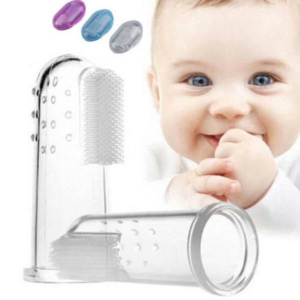 

3 Colors Baby Finger Toothbrushes Infant Silicone Teeth Gum Tongue Teether Cleaner