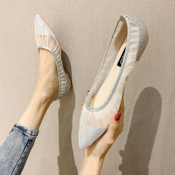 

flat sandal shoe female sandals shallow mouth strappy heels 2020 summer velvet shoes lace denim women's breathable flower, Black