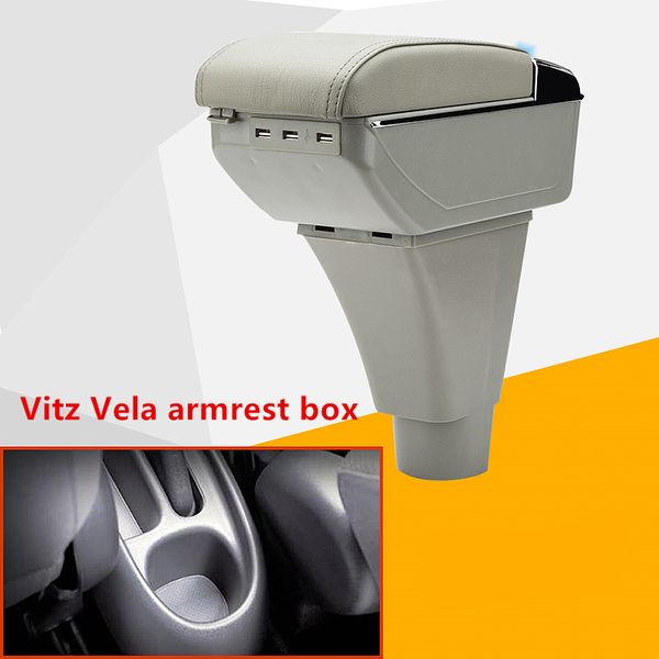 

for toyotavela vitz vela armrest box central store content storage yaris verso armrest box with cup holder ashtray usb interface