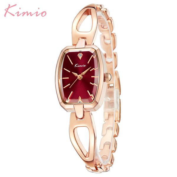 

brand kimio fashion women watches square dial dress ladies bracelet wristwatch quartz clock relogio feminino female gift box y19062703, Slivery;brown