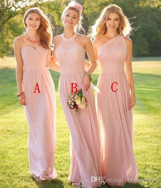 Setwell Long Bridesmaid Dress Country Style Cheap Wedding Guest