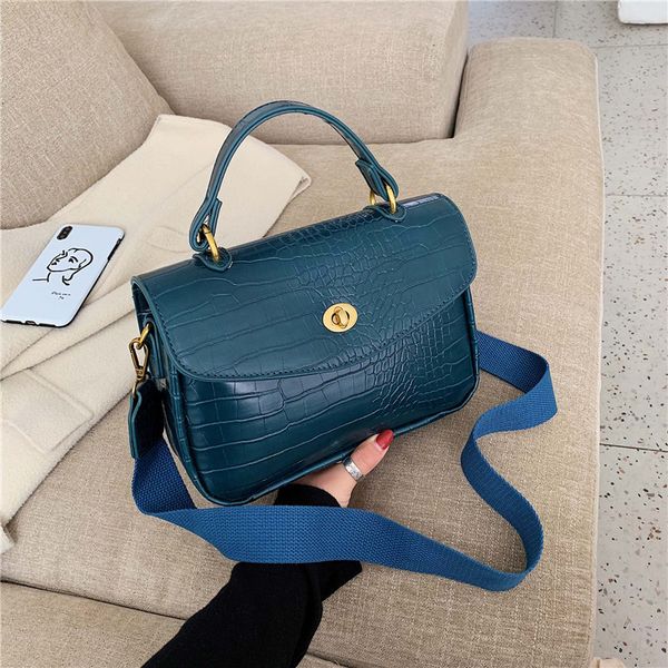

vintage alligator women handbags designer wide strap shouder bags luxury pu leather crossbody bag ladies small flap purses 2020