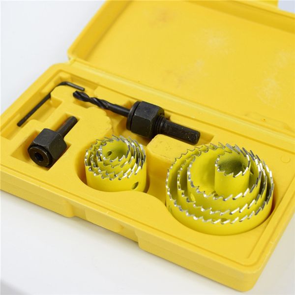 

11/16pcs 19-127mm alloy woodworking hole saw cutter gypsum board pvc wood plate reamer hole distance set hand tool set