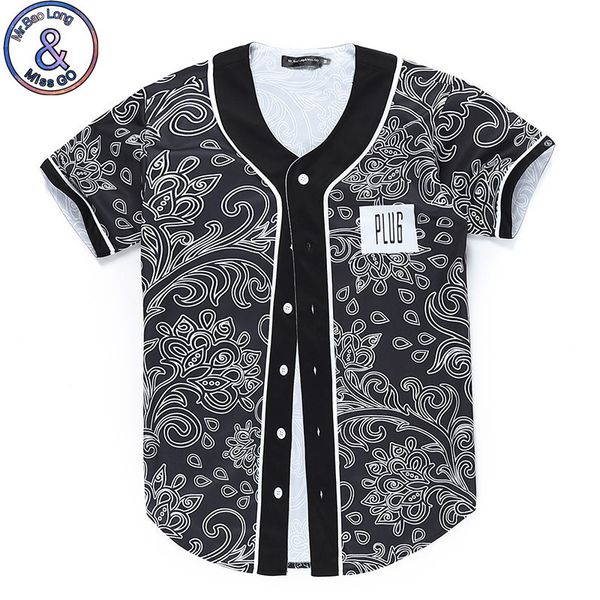

mens designer 3d digital printing baseball uniform short t cardigan large size baseball shirt sports short sleeve t-shirt, White;black