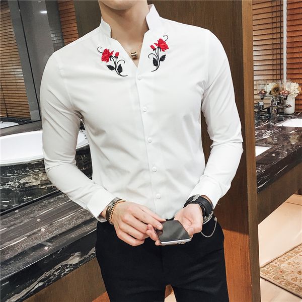 camisa bordada hombre