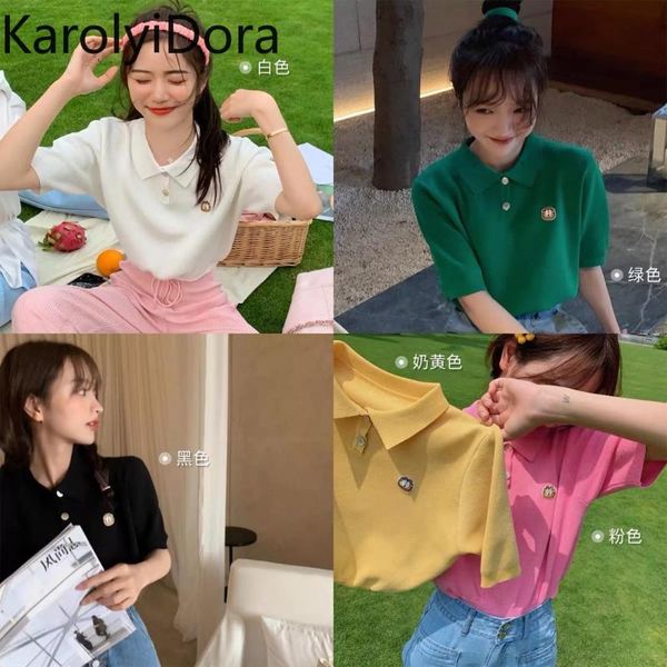 

женские топы 2020 летняя корейская версия тонкого многоцветного свитера с коротким рукавом вышивка, White;black