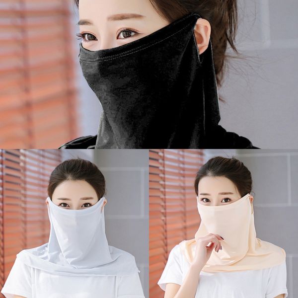 

png6k 2020 sell lightweight mask mouth face mask scarf sun scarf outdoor riding masks protective silk protection handkerchief, Black