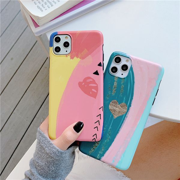 

imd matte heart mobile phone case cover for iphone 11 pro max x xr xs max
