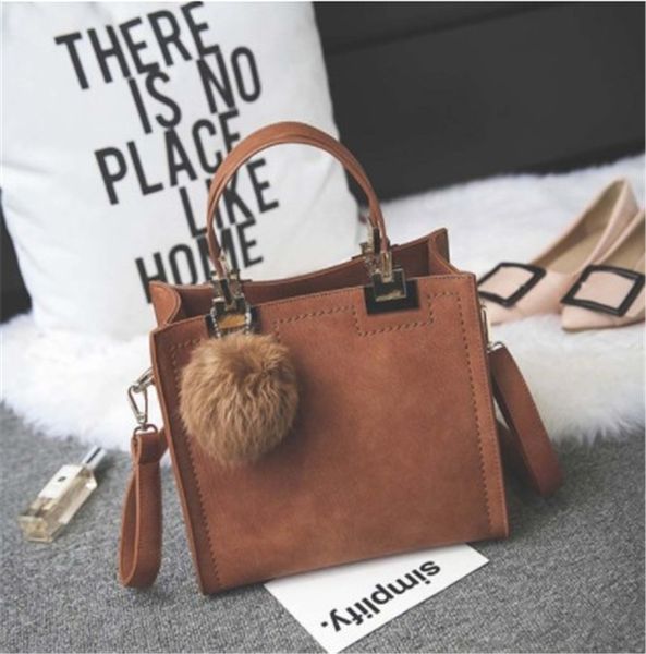 

handbag women luxury handbags women bags designer high-grade scrub leather messenger bag women bag shoulder bag hair ball wild joker 2