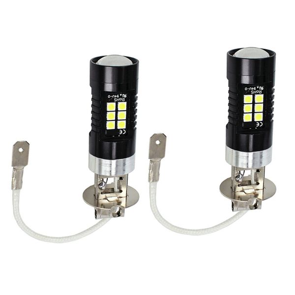 

2pcs 12v dc 21w h3 3030 21 led lights white car fog light car fog head light lamp headlight 6500k 420lm